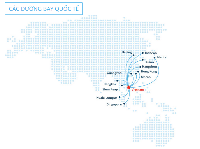 Đường bay quốc tế khởi hành từ Đà Nẵng