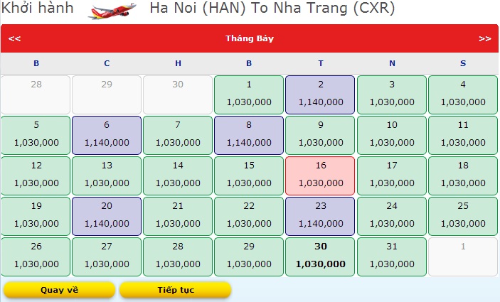 Vé máy bay Hà Nội Nha Trang